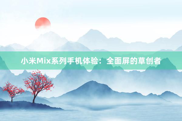 小米Mix系列手机体验：全面屏的草创者